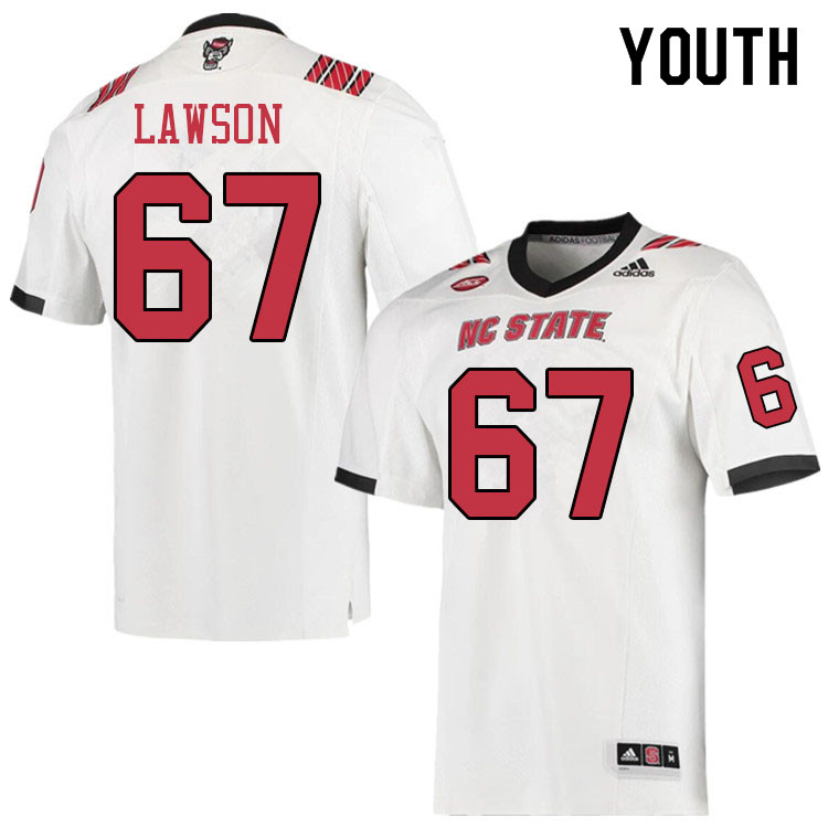 Youth #67 Brendan Lawson NC State Wolfpack College Football Jerseys Sale-White